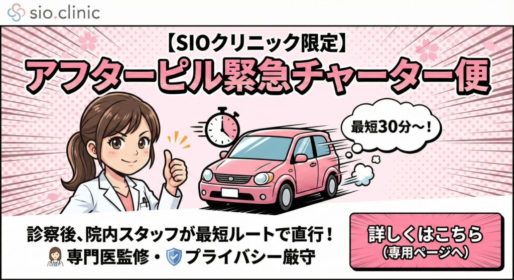 アフターピル緊急チャーター便サービスについて-オンライン診療