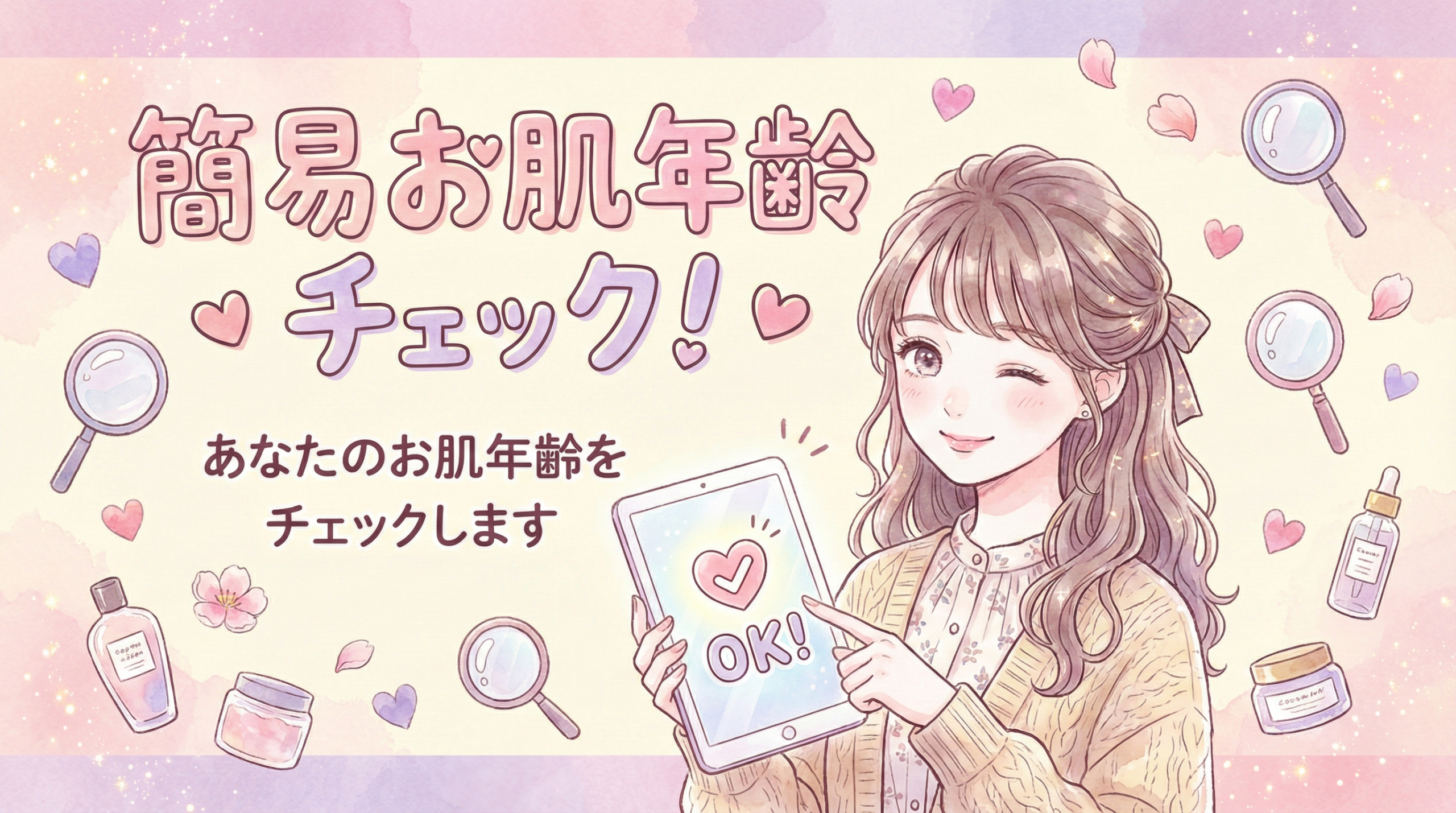 簡易お肌年齢セルフチェック！あなたの肌年齢をセルフチェックしよう！